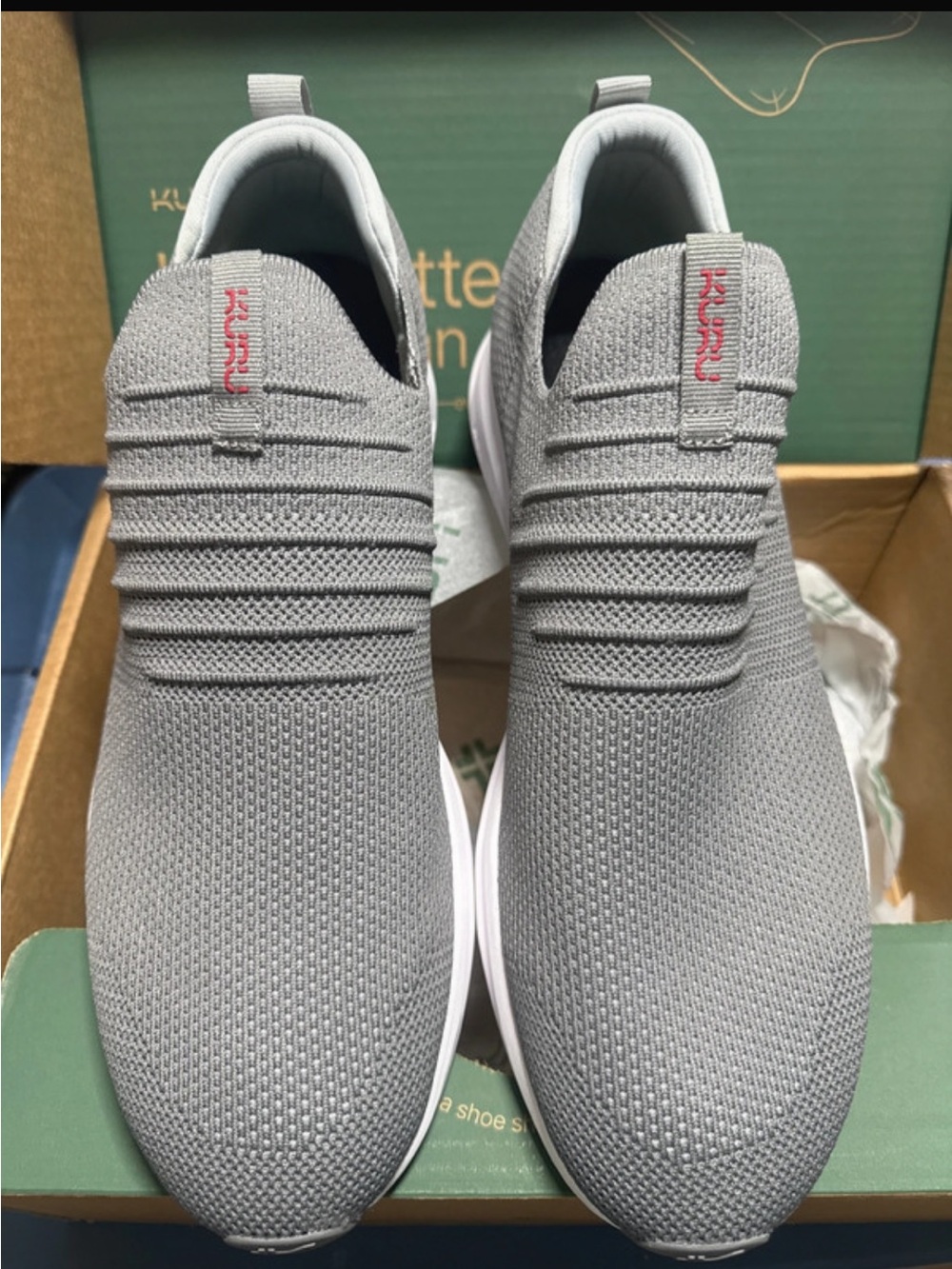 KURU Men's Slip-On Knit Sneakers - Light Gray